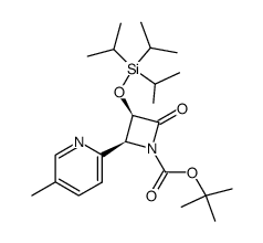 (3R,4S)-1-(tert-butoxycarbonyl)-4-(5-methyl-2-pyridyl)-3-triisopropylsilyloxy-2-azetidinone结构式