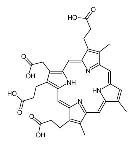 3-[13,17-bis(2-carboxyethyl)-18-(carboxymethyl)-3,8,12-trimethyl-22,24-dihydroporphyrin-2-yl]propanoic acid Structure
