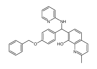 2-methyl-7-[(4-phenylmethoxyphenyl)-(pyridin-2-ylamino)methyl]quinolin-8-ol结构式