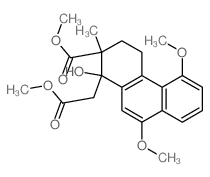 methyl 1-hydroxy-5,9-dimethoxy-1-(methoxycarbonylmethyl)-2-methyl-3,4-dihydrophenanthrene-2-carboxylate structure