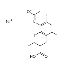 2-Ethyl-3-(3-propionylamino-2,4,6-triiodophenyl)propanoic acid sodium salt structure