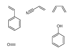 buta-1,3-diene,formaldehyde,phenol,prop-2-enenitrile,styrene结构式