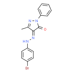 (4E)-4-[2-(4-bromophenyl)hydrazinylidene]-5-methyl-2-phenyl-2,4-dihydro-3H-pyrazol-3-one Structure