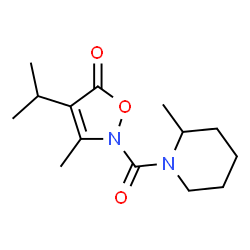 Piperidine,2-methyl-1-[[3-methyl-4-(1-methylethyl)-5-oxo-2(5H)-isoxazolyl]carbonyl]- (9CI) structure