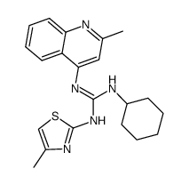 N-cyclohexyl-N'-(2-methyl-quinolin-4-yl)-N''-(4-methyl-thiazol-2-yl)-guanidine Structure