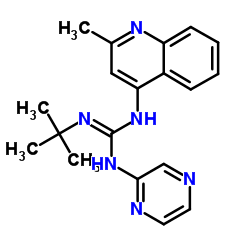 2-tert-butyl-1-(2-methylquinolin-4-yl)-3-pyrazin-2-ylguanidine结构式