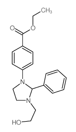 Benzoic acid,4-[3-(2-hydroxyethyl)-2-phenyl-1-imidazolidinyl]-, ethyl ester Structure