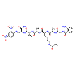 Abz-Gly-Ala-Lys(Ac)-Ala-Ala-Dap(Dnp)-NH2 trifluoroacetate salt structure