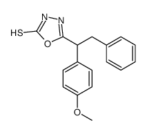 5-[1-(4-methoxyphenyl)-2-phenylethyl]-3H-1,3,4-oxadiazole-2-thione结构式