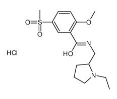 N-[(1-ethyl-2-pyrrolidinyl)methyl]-2-methoxy-5-(methylsulphonyl)benzamide monohydrochloride结构式