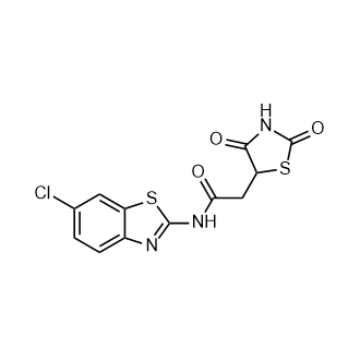 N-(6-氯苯并[d]噻唑-2-基)-2-(2,4-二氧噻唑烷-5-基)乙酰胺结构式