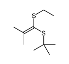 1-tert-butylsulfanyl-1-ethylsulfanyl-2-methylprop-1-ene结构式