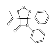 5-acetyl-1,7-diphenyl-2,3,4-trithia-7-azabicyclo[3.2.0]heptan-6-one结构式