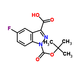 5-氟-1-[(2-甲基丙-2-基)氧羰基]吲唑-3-羧酸结构式