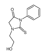 1-(2-hydroxyethyl)-3-phenyl-2-sulfanylideneimidazolidin-4-one结构式