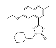 5-(6-Ethoxy-2-methyl-quinolin-4-yl)-3-piperidin-1-ylmethyl-3H-[1,3,4]oxadiazol-2-one Structure