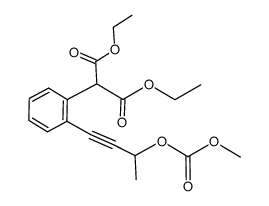 4-(2-(di(ethoxycarbonyl)methyl)phenyl)but-3-yn-2-yl methyl carbonate结构式