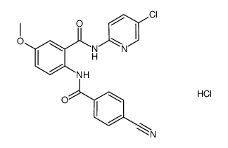 N-(5-chloro-pyridin-2-yl)-2-(4-cyano-benzoyl-amino)-5-methoxy-benzamide hydrochloride结构式