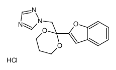 1-[[2-(1-benzofuran-2-yl)-1,3-dioxan-2-yl]methyl]-1,2,4-triazole,hydrochloride Structure