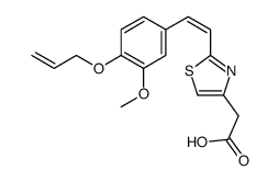 2-[2-[(E)-2-(3-methoxy-4-prop-2-enoxyphenyl)ethenyl]-1,3-thiazol-4-yl]acetic acid结构式