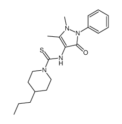 4-propyl-piperidine-1-carbothioic acid 1,5-dimethyl-3-oxo-2-phenyl-2,3-dihydro-1H-pyrazol-4-ylamide结构式