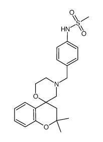 4'-(N-(4-methanesulfonamido)benzyl)-2,2-dimethyl-2,3-dihydrospiro[chromene-4,2'-[1,4]-oxazinane]结构式