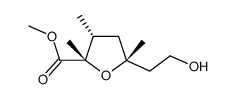 (2S,3R,5R)-methyl 5-(2-hydroxyethyl)-2,3,5-trimethyl-tetrahydrofuran-2-carboxylate结构式