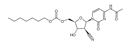 4-N-acetyl-5'-O-(n-heptyloxycarbonyl)-2'-cyano-2'-deoxy-1-β-D-arabinofuranosylcytosine结构式