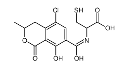 2-[(5-chloro-8-hydroxy-3-methyl-1-oxo-3,4-dihydroisochromene-7-carbonyl)amino]-3-sulfanylpropanoic acid结构式