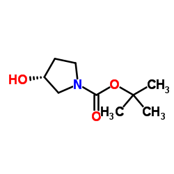 (R)-1-BOC-3-羟基吡咯烷结构式