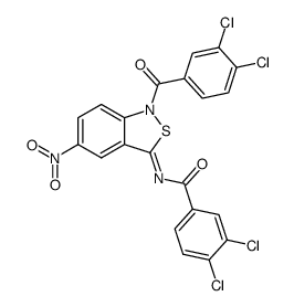 3,4-Dichloro-N-[1-(3,4-dichloro-benzoyl)-5-nitro-1H-benzo[c]isothiazol-(3Z)-ylidene]-benzamide Structure