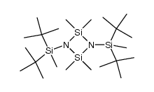 1,3-Bis(di-tert-butylmethylsilyl)-2,2,4,4-tetramethyl-1,3-diaza-2,4-disilacyclobutan Structure