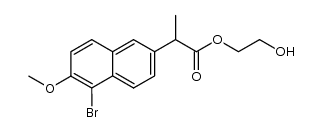 2-hydroxyethyl 2-(5-bromo-6-methoxynaphthalen-2-yl)propanoate结构式