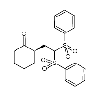 (R)-2-[2,2-bis(phenylsulphonyl)ethyl]cyclohexanone结构式