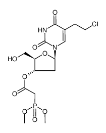 (dimethoxyphosphinyl)acetic acid 5-(2-chloroethyl)-2'-deoxyuridin-3'-yl ester结构式