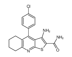 3-Amino-4-(p-chlorophenyl)-5,6,7,8-tetrahydro-thieno<2,3-b>quinoline-2-carboxamide Structure