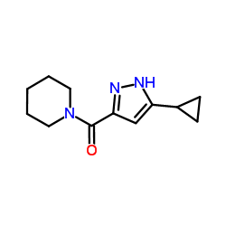 1-(3-Cyclopropyl-1H-pyrazole-5-carbonyl)piperidine picture