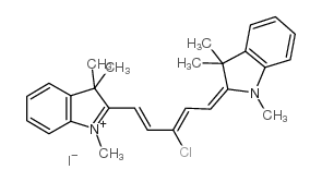 2-[(1E,3Z)-3-氯-5-(1,3,3-三甲基-1,3-二氢-2H-吲哚-2-亚基)-1,3-戊二烯基]-1,3,3-三甲基-3H-吲哚碘化物结构式