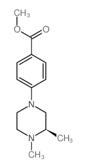 (R)-4-(3,4-二甲基哌嗪-1-基)苯甲酸甲酯结构式