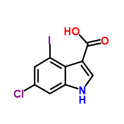 6-Chloro-4-iodo-1H-indole-3-carboxylic acid结构式