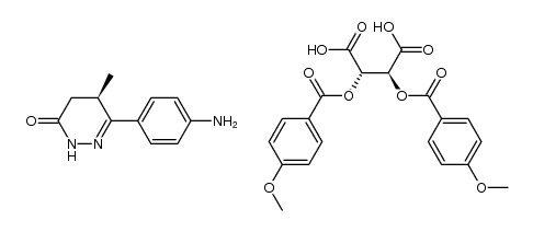 (-)-6-(4-aminophenyl)-4,5-dihydro-5-methyl-3-(2H)-pyridazinone di-p-anisoyl-D-tartrate结构式
