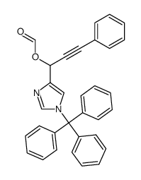 3-phenyl-1-(1-trityl-1H-imidazol-4-yl)prop-2-yn-1-yl formate结构式