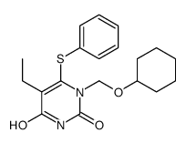 1-(cyclohexyloxymethyl)-5-ethyl-6-phenylsulfanylpyrimidine-2,4-dione Structure