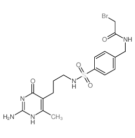 Acetamide,N-[[4-[[[3-(2-amino-1,6-dihydro-4-methyl-6-oxo-5-pyrimidinyl)propyl]amino]sulfonyl]phenyl]methyl]-2-bromo-结构式