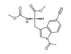 5-Cyano-Nb-methoxycarbonyl-Na-acetyl-L-tryptophan methyl esterolo<2,3-b>indole结构式