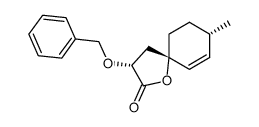(3R-(3α,5α(S*)))-8-methyl-3-(phenylmethoxy)-1-oxaspiro(4.5)dec-6-en-2-one结构式