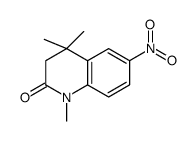 1,4,4-三甲基-6-硝基-3,4-二氢-1H-喹啉-2-酮结构式