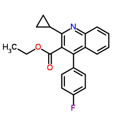 2-环丙基-4-(4-氟苯基)-喹啉-3-羧酸乙酯结构式