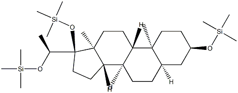 [[(20S)-5β-Pregnane-3α,17,20-triyl]tri(oxy)]tris(trimethylsilane)结构式