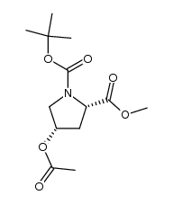 (2S,4S)-N-Boc-4-acetoxy-proline methyl ester结构式
